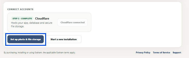 Photo and file storage ready in Eselram
